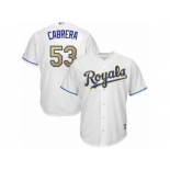 Men Majestic Kansas City Royals #53 Melky Cabrera Replica White Home Cool Base MLB Jersey