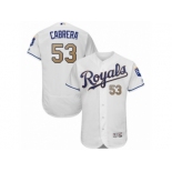 Men Majestic Kansas City Royals #53 Melky Cabrera White Flexbase Authentic Collection MLB Jersey