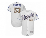 Men Majestic Kansas City Royals #53 Melky Cabrera White Flexbase Authentic Collection MLB Jersey