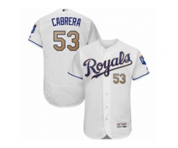 Men Majestic Kansas City Royals #53 Melky Cabrera White Flexbase Authentic Collection MLB Jersey