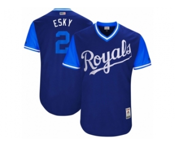 Men's 2017 Little League World Series Royals Alcides Escobar #2 Esky Royal Jersey