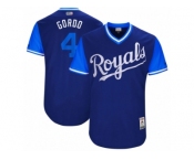 Men's 2017 Little League World Series Royals Alex Gordon #4 Gordo Royal Jersey