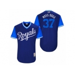 Men's 2017 Little League World Series Royals Brandon Moss #37 Moss Dogg Royal Jersey