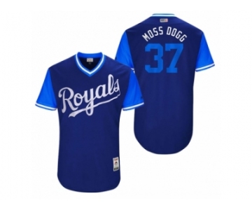 Men's 2017 Little League World Series Royals Brandon Moss #37 Moss Dogg Royal Jersey