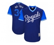 Men's 2017 Little League World Series Royals Trevor Cahill #34 Big Trev Royal Jersey