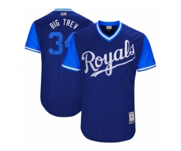 Men's 2017 Little League World Series Royals Trevor Cahill #34 Big Trev Royal Jersey