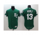 Men's Kansas City Royals #13 Salvador Perez Green Flexbase Collection Stitched Baseball Jersey