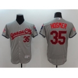 Men's Kansas City Royals #35 Eric Hosmer Majestic Gray Fashion Stars & Stripes Flex Base Player Jersey