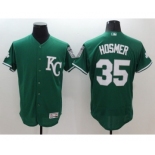 Men's Kansas City Royals #35 Eric Hosmer Majestic Green Celtic Flexbase Authentic Collection Player Jersey