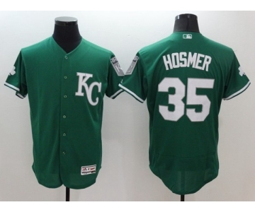 Men's Kansas City Royals #35 Eric Hosmer Majestic Green Celtic Flexbase Authentic Collection Player Jersey