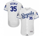 Men's Kansas City Royals #35 Eric Hosmer Majestic White FlexBase Player Jersey with World Series Commemorative Patch