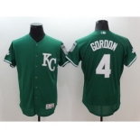 Men's Kansas City Royals #4 Alex Gordon Majestic Green Celtic Flexbase Authentic Collection Player Jersey