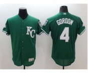 Men's Kansas City Royals #4 Alex Gordon Majestic Green Celtic Flexbase Authentic Collection Player Jersey