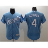 Men's Kansas City Royals #4 Alex Gordon Majestic Light Blue Flexbase Authentic Collection Player Jersey