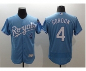 Men's Kansas City Royals #4 Alex Gordon Majestic Light Blue Flexbase Authentic Collection Player Jersey