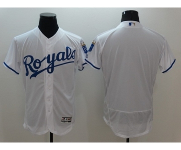 Men's Kansas City Royals Blabk Majestic White Flexbase Authentic Collection Team Jersey