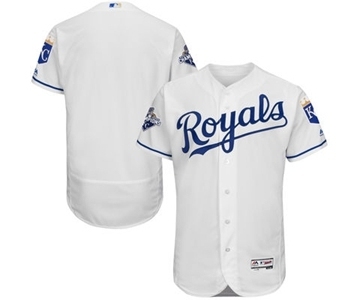 Men's Kansas City Royals Blank Majestic White World Series Champions Commemorative FlexBase Team Jersey