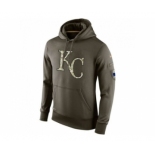 Men's Kansas City Royals Nike Olive Salute To Service KO Performance Hoodie