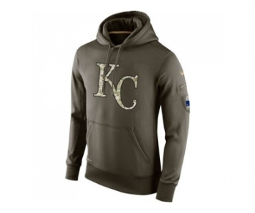 Men's Kansas City Royals Nike Olive Salute To Service KO Performance Hoodie