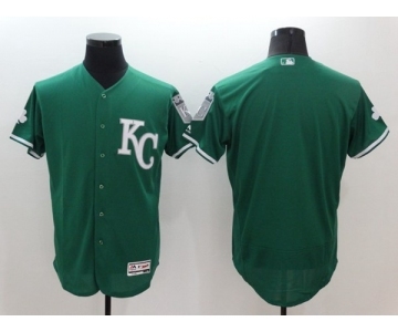 Men's Kansas City Royals blank Majestic Green Celtic Flexbase Authentic Collection Jersey