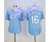 Men's Majestic Kansas City Royals #16 B.Jackson Light Blue Flexbase Authentic Collection MLB Jersey