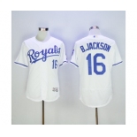 Men's Majestic Kansas City Royals #16 B.Jackson White Flexbase Authentic Collection MLB Jerse