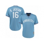 Men's Majestic Kansas City Royals #16 Bo Jackson Authentic Light Blue Cooperstown MLB Jersey