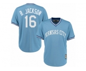 Men's Majestic Kansas City Royals #16 Bo Jackson Authentic Light Blue Cooperstown MLB Jersey