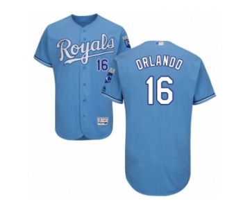 Men's Majestic Kansas City Royals #16 Paulo Orlando Light Blue Flexbase Authentic Collection MLB Jersey