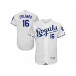 Men's Majestic Kansas City Royals #16 Paulo Orlando White Flexbase Authentic Collection MLB Jersey