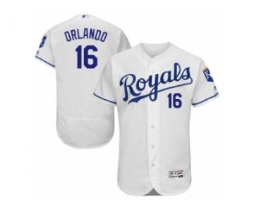 Men's Majestic Kansas City Royals #16 Paulo Orlando White Flexbase Authentic Collection MLB Jersey