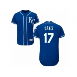 Men's Majestic Kansas City Royals #17 Wade Davis Blue Flexbase Authentic Collection MLB Jersey