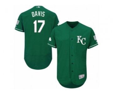 Men's Majestic Kansas City Royals #17 Wade Davis Green Celtic Flexbase Authentic Collection MLB Jersey