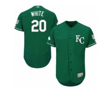 Men's Majestic Kansas City Royals #20 Frank White Green Celtic Flexbase Authentic Collection MLB Jersey