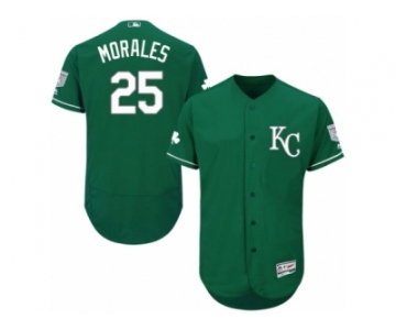 Men's Majestic Kansas City Royals #25 Kendrys Morales Green Celtic Flexbase Authentic Collection MLB Jersey