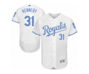 Men's Majestic Kansas City Royals #31 Ian Kennedy Authentic White 2016 Father's Day Fashion Flex Base MLB Jersey