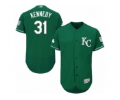 Men's Majestic Kansas City Royals #31 Ian Kennedy Green Celtic Flexbase Authentic Collection MLB Jersey