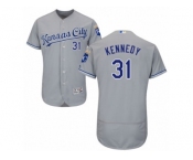 Men's Majestic Kansas City Royals #31 Ian Kennedy Grey Flexbase Authentic Collection MLB Jersey