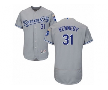 Men's Majestic Kansas City Royals #31 Ian Kennedy Grey Flexbase Authentic Collection MLB Jersey