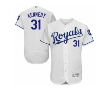 Men's Majestic Kansas City Royals #31 Ian Kennedy White Flexbase Authentic Collection MLB Jersey