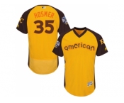 Men's Majestic Kansas City Royals #35 Eric Hosmer Yellow 2016 All-Star American League BP Authentic Collection Flex Base MLB Jersey