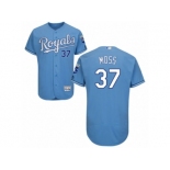 Men's Majestic Kansas City Royals #37 Brandon Moss Light Blue Flexbase Authentic Collection MLB Jersey