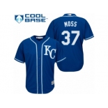 Men's Majestic Kansas City Royals #37 Brandon Moss Replica Blue Alternate 2 Cool Base MLB Jersey