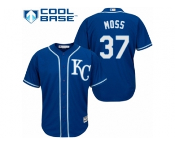 Men's Majestic Kansas City Royals #37 Brandon Moss Replica Blue Alternate 2 Cool Base MLB Jersey