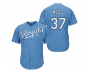 Men's Majestic Kansas City Royals #37 Brandon Moss Replica Light Blue Alternate 1 Cool Base MLB Jersey