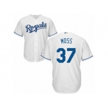 Men's Majestic Kansas City Royals #37 Brandon Moss Replica White Home Cool Base MLB Jersey