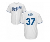 Men's Majestic Kansas City Royals #37 Brandon Moss Replica White Home Cool Base MLB Jersey