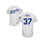 Men's Majestic Kansas City Royals #37 Brandon Moss White Flexbase Authentic Collection MLB Jersey