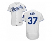 Men's Majestic Kansas City Royals #37 Brandon Moss White Flexbase Authentic Collection MLB Jersey