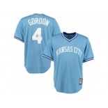 Men's Majestic Kansas City Royals #4 Alex Gordon Replica Light Blue Cooperstown MLB Jersey